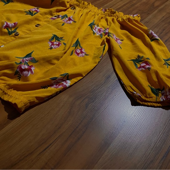 Mileage Women’s Off The Shoulder Floral Crop Top Cinches & Ties At Waist Size 3X - Picture 7 of 16